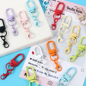 Colorful swivel lobster clasps keychain DIY metal clips set for bag purse jewelry making.