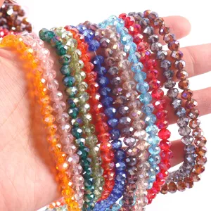 Faceted glass crystal beads in assorted AB colors for DIY jewelry making accessories