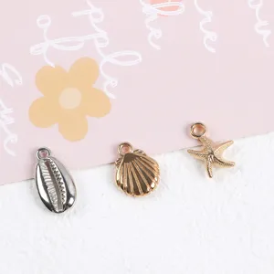 Pendentif coquillage et étoile de mer en métal style océan pour fabriquer des bijoux
