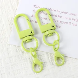 Colorful painted U-shaped swivel keychain and 14mm lobster clasp DIY jewelry making accessories.
