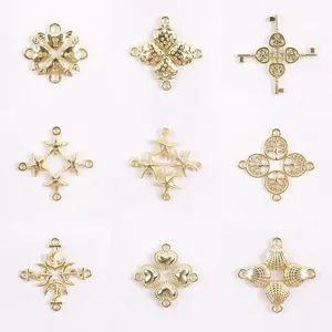 Breloques de bijoux DIY en alliage doré connecteurs coquillage étoile de mer arbre cœur pendentifs