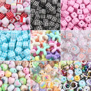 Mixed colorful cartoon acrylic beads for DIY jewelry making accessories
