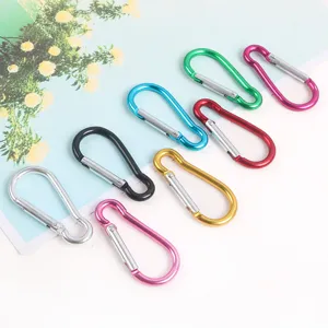 Colorful aluminum alloy gourd carabiners outdoor safety spring snap hooks for backpacks keys.