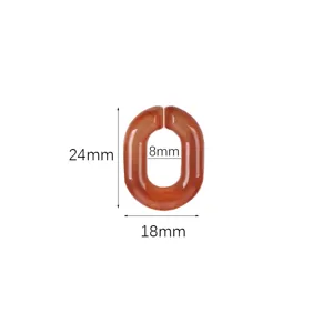 Acrylic U-shaped chain link connector 18x24mm DIY jewelry accessory detail view for phone cases.