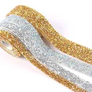 Self-adhesive resin rhinestone strip sparkle crystal ribbon DIY apparel accessory detail