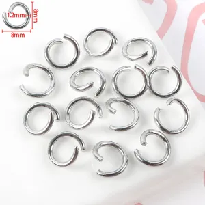 Anillas abiertas de metal plateado para hacer joyas de bricolaje, conectores de aleación.