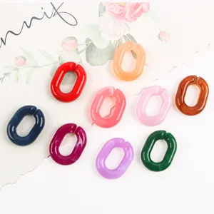 Acrylic U-shaped chain links colorful DIY accessories for phone cases and bags craft.