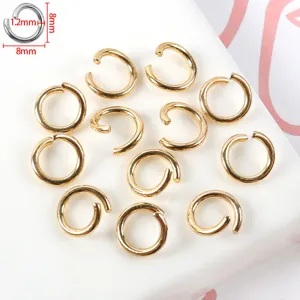 Anillas abiertas de metal dorado 1.2x8mm accesorios para hacer joyas de bricolaje