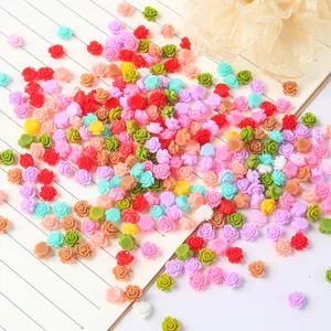 6mm colorful resin peony flower nail art charms for diy phone case hair accessories