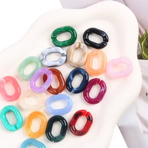 Acrylic U-shaped link chains 18x24mm colorful marbled DIY jewelry bag accessories wholesale