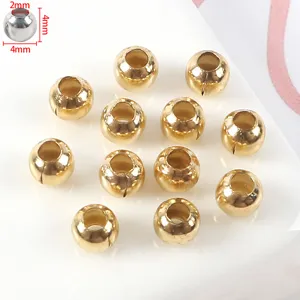 Cuentas espaciadoras de metal dorado con ranura para hacer joyas de bricolaje 4mm