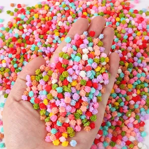 Resin miniature flower cabochons for nail art, phone case decoration, and DIY craft projects.