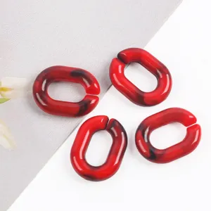 Acrylic U-shaped chain links details, red black gradient DIY jewelry bag accessories part