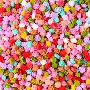 6mm resin miniature flowers mixed color bulk DIY nail art phone case craft accessories