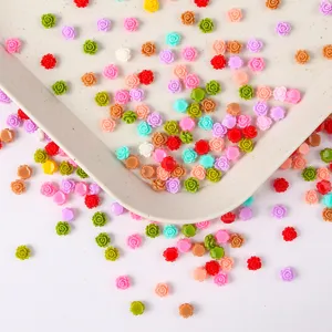 6mm mini resin flower cabochons colorful floral charms for DIY nail art phone case crafts