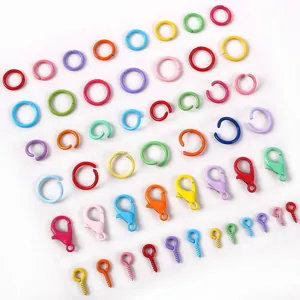 Accesorios de joyería de aleación colorida anillos abiertos mosquetones para manualidades.