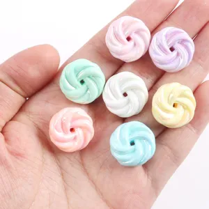 Cuentas sueltas de espiral de galleta de colores para accesorios de joyería llaveros DIY.