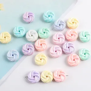 Abalorios sueltos de galleta en espiral coloridos AB para cadenas de telefono y accesorios