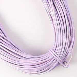 Detailed macro shot of 5mm pearlescent purple PU leather cord for DIY jewelry accessories