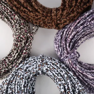 Cordino in velluto con stampa leopardata da 5 mm per vestiti cappello tracolla fai da te