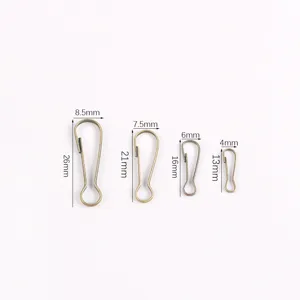 Guide des tailles pour quatre boucles de gourde en métal pour les loisirs créatifs