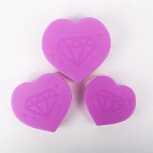 Set of purple heart-shaped diamond painting trays for DIY diamond embroidery art craft