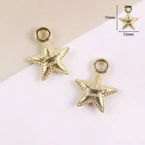 Pendentif etoile en metal dore DIY fabrication de bijoux accessoires d'etoiles mignonnes
