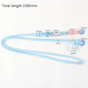 Long crossbody phone lanyard adjustable braided phone strap with dimension specs for daily use.