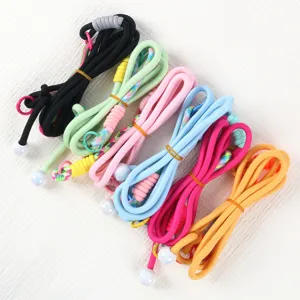 Long crossbody phone lanyard braided strap set, adjustable colorful nylon phone chain pendant.