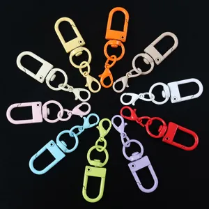 Colorful metal rotating U-shaped clasp keychain DIY jewelry accessories for bag pendant
