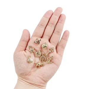 Petits pendentifs style océan doré DIY faits à la main coquillage étoile de mer boucles