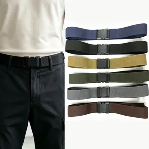 Outdoor Elastic Quick Release Buckle Belt Men Women Tactical Nylon Webbing Belt For Military Training Casual Daily Waist Accessory