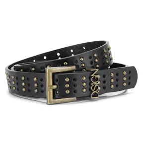 Cinturón Ancho Punk para Mujer Cuero PU Negro Doble Pija Ojal Banda de Cintura Corsé Moda Cinturón Accesorios Femeninos