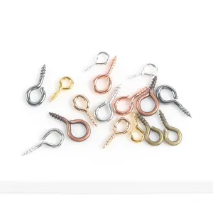 DIY Jewelry Findings Screw Eye Pins Copper Coated Iron Metal Eyelets Assorted Colors For Handmade Craft Jewelry Making