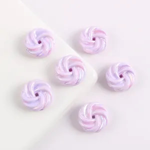 Cuentas de galleta en espiral tornasoladas lila claro para amuletos de teléfono y joyas.