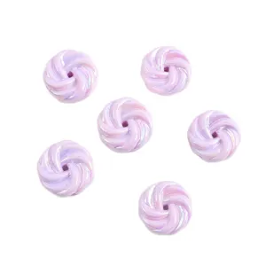 Cuentas de galleta en espiral con revestimiento AB para joyería DIY, cadenas y llaveros.