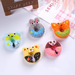 Cartoon Animal Donut Resin Charms For DIY Shoe Decoration Hair Accessories Miniature Food Crafts Handbag Decor Props