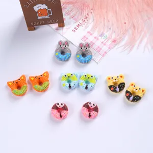 Detailed assortment of cute cartoon animal resin donut charms for DIY accessories