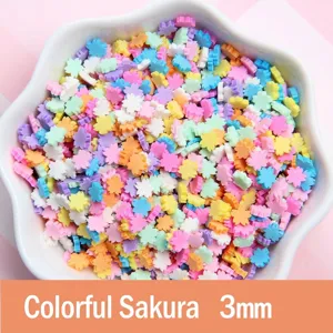 3mm bunte Kirschblüten Polymer-Ton-Scheiben für DIY Handyhüllen und Slime-Füller