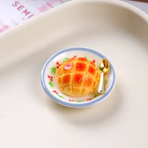 Detailed view of simulation resin dessert miniature with realistic texture
