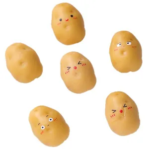 Lot de six ornements de pommes de terre miniatures en résine Kawaii pour loisirs créatifs