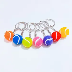 Mini Tennisbal Sleutelhanger Sportieve Simulatie Tennis Sleutelring Cadeau Voor Rugzak Decoratie Casual Sport Thema Souvenir Hanger