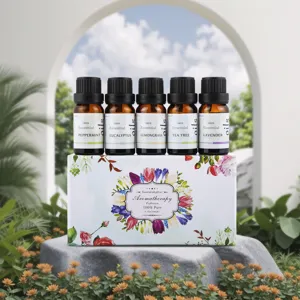 Plant Aromatherapy Essential Oil Set With Lavender Lemongrass Mint Eucalyptus Tea Tree For Home Air Freshener