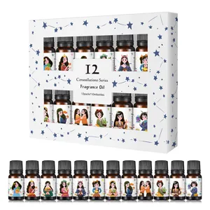 12 Stk. 10ml Sternzeichen Duftöl Set, aromatische ätherische Öle für Raumluftbefeuchter Duft.