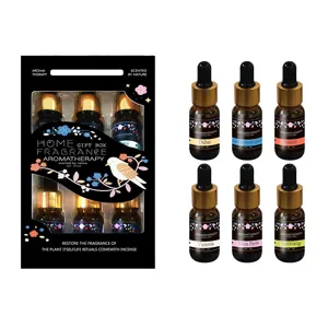 Pflanzen Aromatherapie Ätherisches Öl Set Wasserlösliches Duftöl Tropfflasche Zuhause Lufterfrischung Duftende Geschenkbox