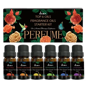 Set di oli essenziali per aromaterapia 6 bottiglie profumo di pianta lavanda menta albero del tè