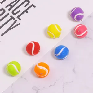 Bunte 2cm Mini-Tennisball-Schlüsselanhänger mit flauschiger Textur für Bastelarbeiten und Geschenke