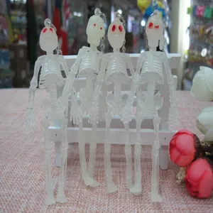 Halloween Skelett Schlüsselanhänger elastisch mit roten Augen für Gruselparty Deko