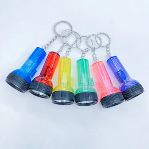 Sechs bunte Mini-LED-Taschenlampen-Schlüsselanhänger in verschiedenen Farben Set