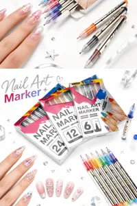 Nagelkunst Marker Stifte mit 0.5mm feiner Spitze, wasserbasierte schnelltrocknende DIY Tools.